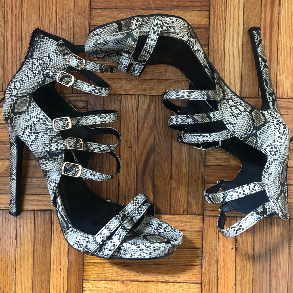 snake print heels